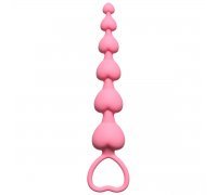 Анальная цепочка Heart s Beads Pink - 18 см