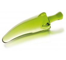 Зелёный анальный стимулятор из стекла в форме перчика - 15,5 см