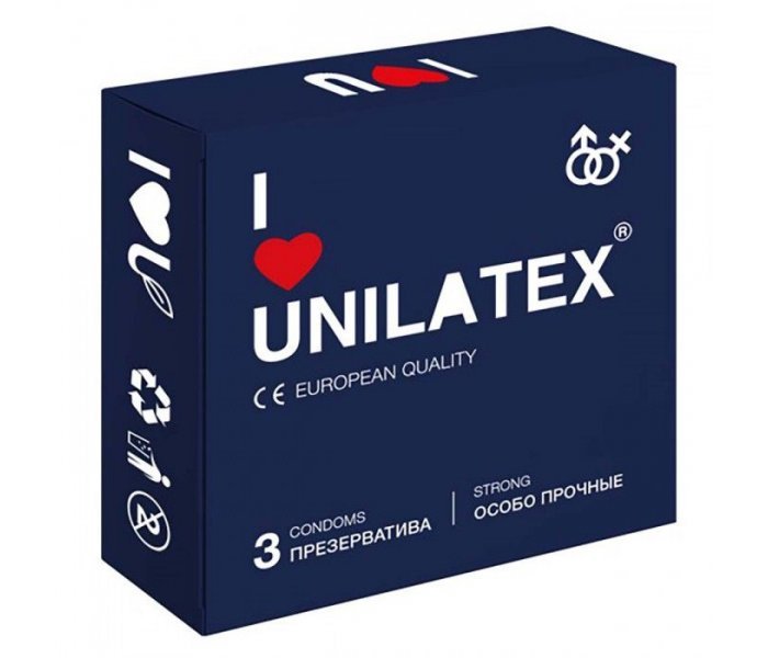Ультрапрочные презервативы Unilatex Extra Strong - 3 шт
