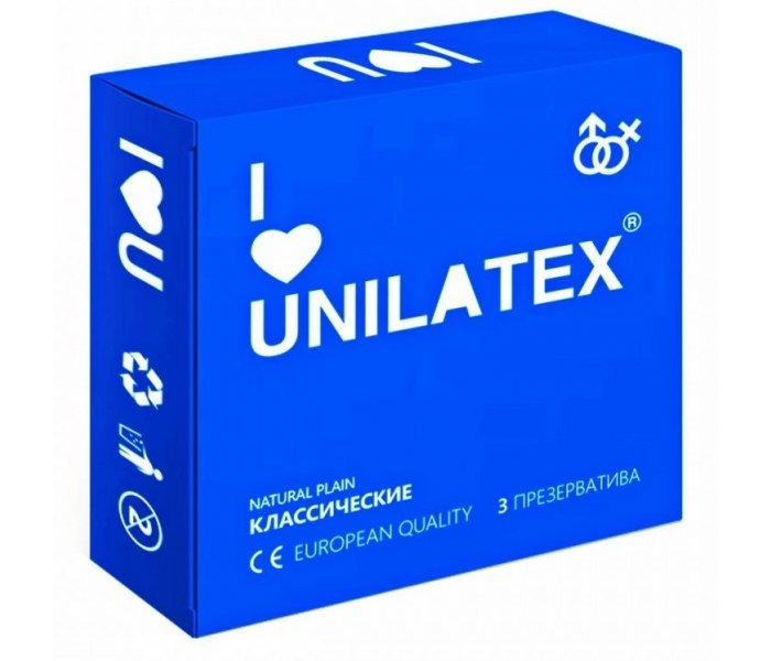 Классические презервативы Unilatex Natural Plain - 3 шт