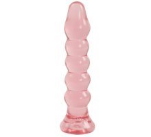 Анальная елочка из розового геля Crystal Jellies Anal Plug Bumps - 15,2 см