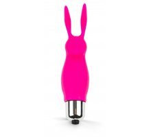 Розовый мини-вибратор в форме кролика - 9 см