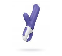 Фиолетовый вибратор Satisfyer Vibes Magic Bunny с клиторальным отростком - 17,6 см